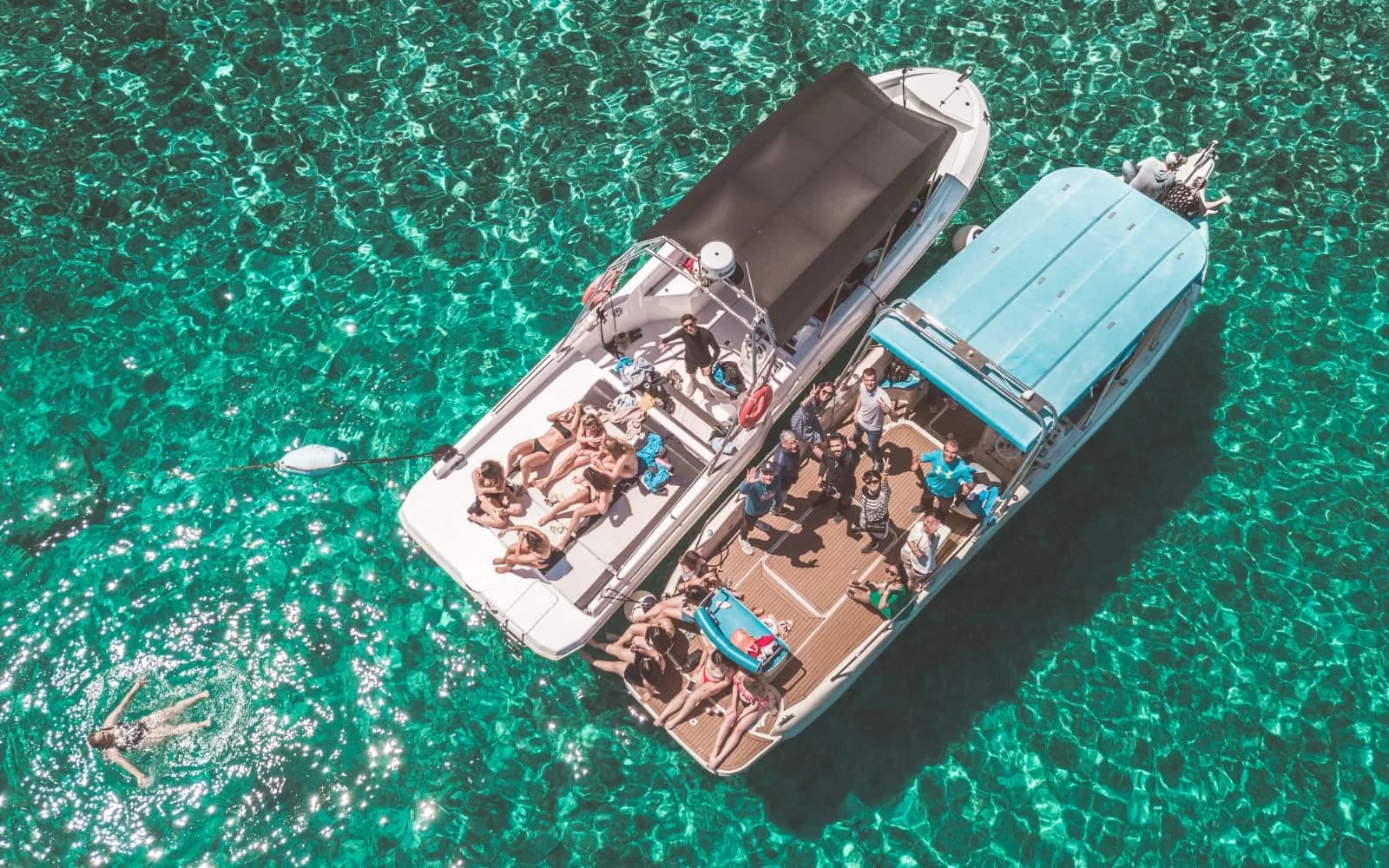 A Blue Cave Tours speedboat under way off Split